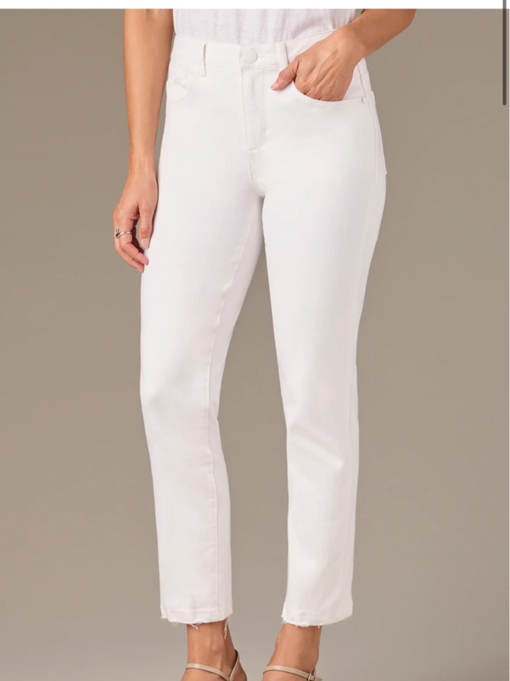 Wit & Wisdom Logan high rise wide leg”ab” solution vintage skinny white jean 10